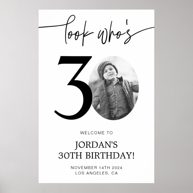 Välkomstskylt för 30-åring poster (Framsidan)
