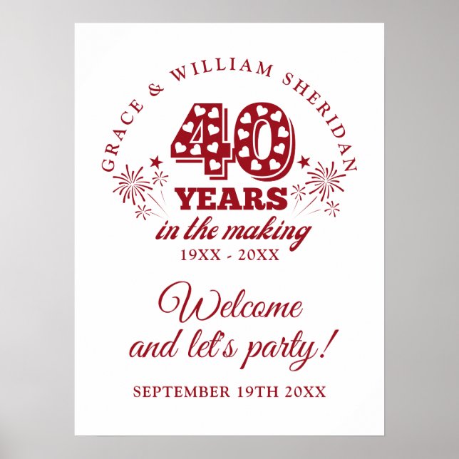 Välkomstskylt för 40-årsjubileum 'In The Making' Poster (Framsidan)