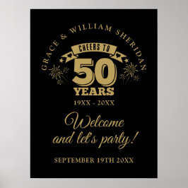 Välkomstskylt för 50-års bröllopsdag poster
