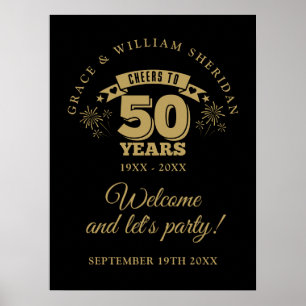 Välkomstskylt för 50-års bröllopsdag poster