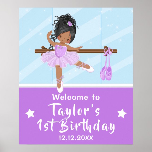 Välkomstskylt för African American Ballet Lila Tut Poster (Framsidan)