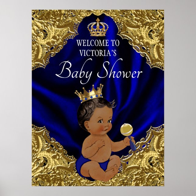 Välkomstskylt för Afrikansk Amerikansk Prins Baby  Poster (Framsidan)