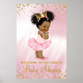 Välkomstskylt för Afrikansk Amerikansk Prinsessa B Poster