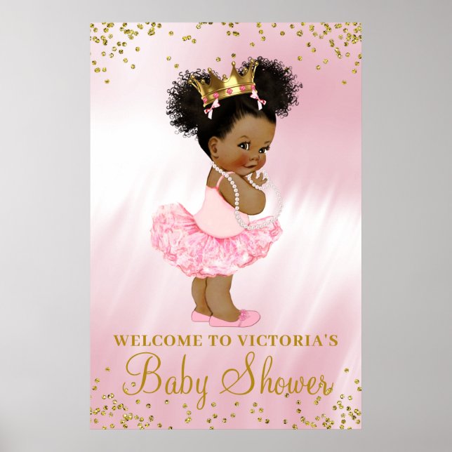 Välkomstskylt för Afrikansk Amerikansk Prinsessa B Poster (Framsidan)