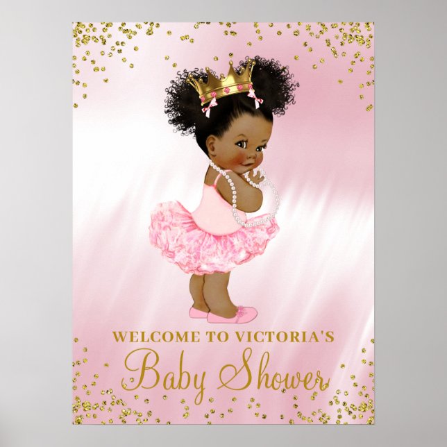 Välkomstskylt för Afrikansk Amerikansk Prinsessa B Poster (Framsidan)