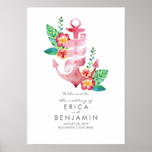 Välkomstskylt för ankarplatsens Nautiska klossons Poster