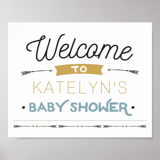 Välkomstskylt för äventyr Baby Shower Poster (Framsidan)