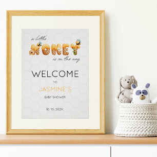 Välkomstskylt för Baby Bee Baby Shower Poster
