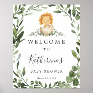 Välkomstskylt för baby Dinosaur Baby Shower Poster