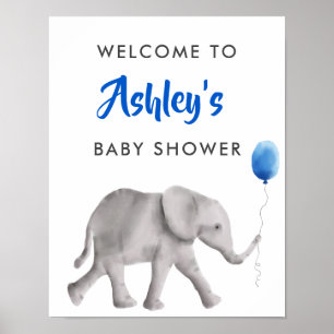 Välkomstskylt för baby Elephant Baby Shower Poster