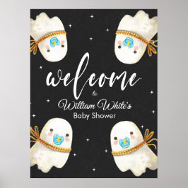 Välkomstskylt för baby Ghost Halloween Fall Baby S Poster