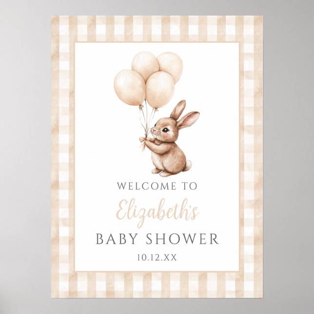 Välkomstskylt för Baby Neutralt Shower Poster (Framsidan)
