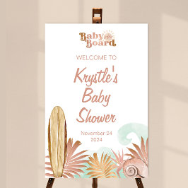 Välkomstskylt för baby på babyskor poster