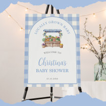 Välkomstskylt för baby shower för lokalt född pojk