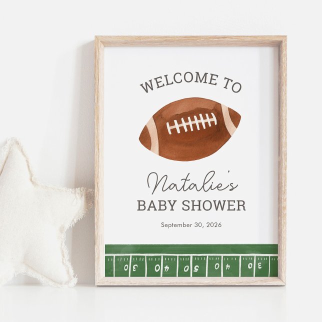 Välkomstskylt för Baby Shower Little All Star-fotb Poster (Skapare uppladdad)