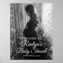 Välkomstskylt för baby shower med foto