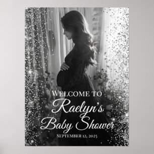Välkomstskylt för baby shower med foto poster