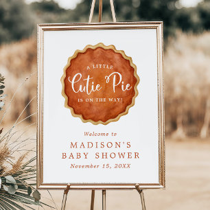 Välkomstskylt för baby shower med litet klippgotti poster
