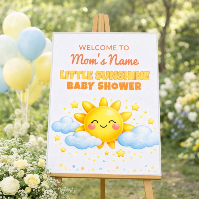 Välkomstskylt för baby shower med moln och stjärno poster (Skapare uppladdad)