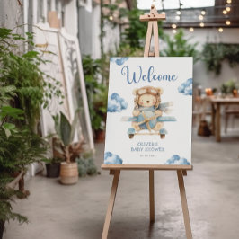 Välkomstskylt för Baby Shower Nalle Poster