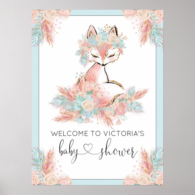 Välkomstskylt för Baby Shower Poster (Framsidan)