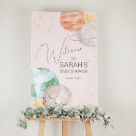 Välkomstskylt för Baby Shower Rymden Poster