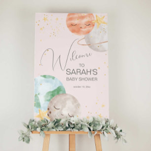 Välkomstskylt för Baby Shower Rymden Poster