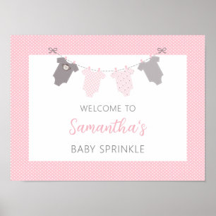 Välkomstskylt för baby Sprinkle - Flickans rasterl Poster