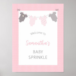 Välkomstskylt för baby Sprinkle - Flickans rasterl Poster