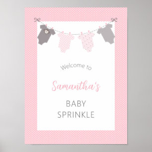 Välkomstskylt för baby Sprinkle - Flickans rasterl Poster