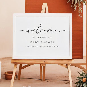 Välkomstskylt för babybabyskor med minimalistisk b poster