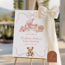 Välkomstskylt för babybilsbabyfirande poster