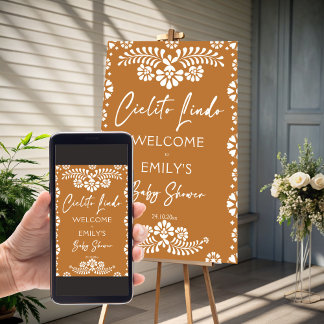 Välkomstskylt för babydusch i Cielito lindo Terrac Poster