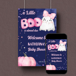 Välkomstskylt för babydusch på Halloween Poster