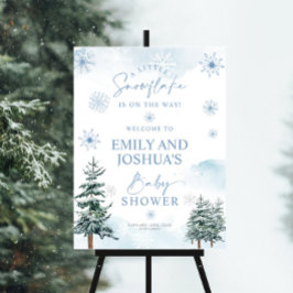 Välkomstskylt för babydusch Snowflake Poster