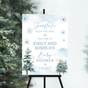 Välkomstskylt för babydusch Snowflake Poster