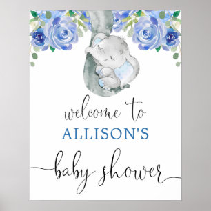 Välkomstskylt för babyduschboet poster