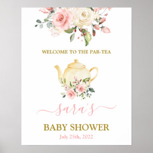 Välkomstskylt för babyskor Flickor-tårtan Poster