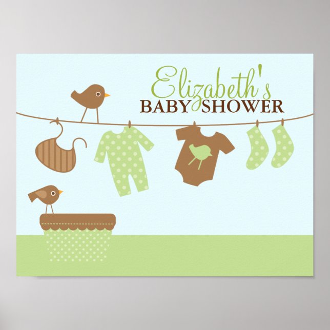 Välkomstskylt för babyskor i baby Tvätt Poster (Framsidan)