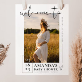 Välkomstskylt för babyskyltfotografi Poster