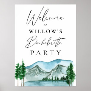 Välkomstskylt för bachelorette utomhus Camping Poster