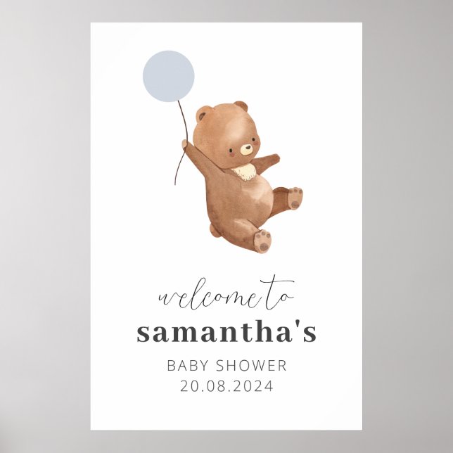 Välkomstskylt för Ballon Baby Shower Poster (Framsidan)
