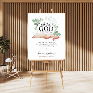 Välkomstskylt för barn till Gud, babyskor Poster