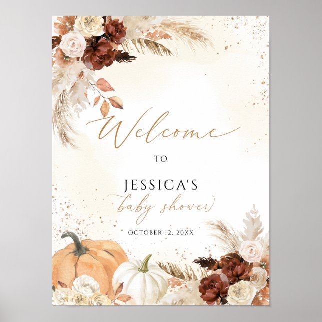 Välkomstskylt för barnsköljning, liten pumpskylt poster (Framsidan)