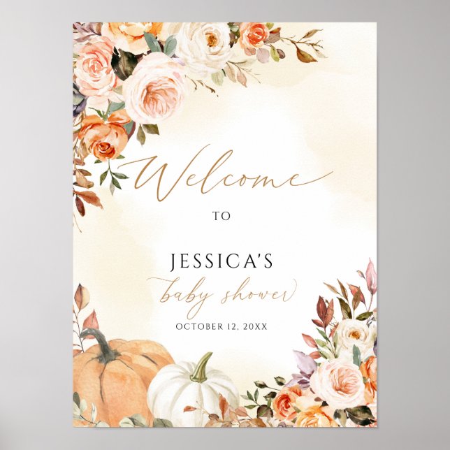 Välkomstskylt för barnsköljning, liten pumpskylt poster (Framsidan)