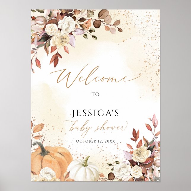 Välkomstskylt för barnsköljning, liten pumpskylt poster (Framsidan)