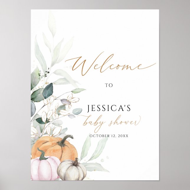 Välkomstskylt för barnsköljning, liten pumpskylt poster (Framsidan)