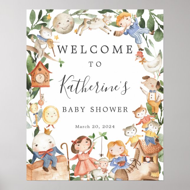 Välkomstskylt för barnvisebaby shower poster (Framsidan)