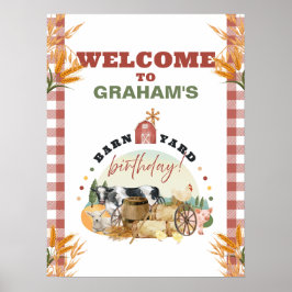 Välkomstskylt för BarnYard Birthday Poster