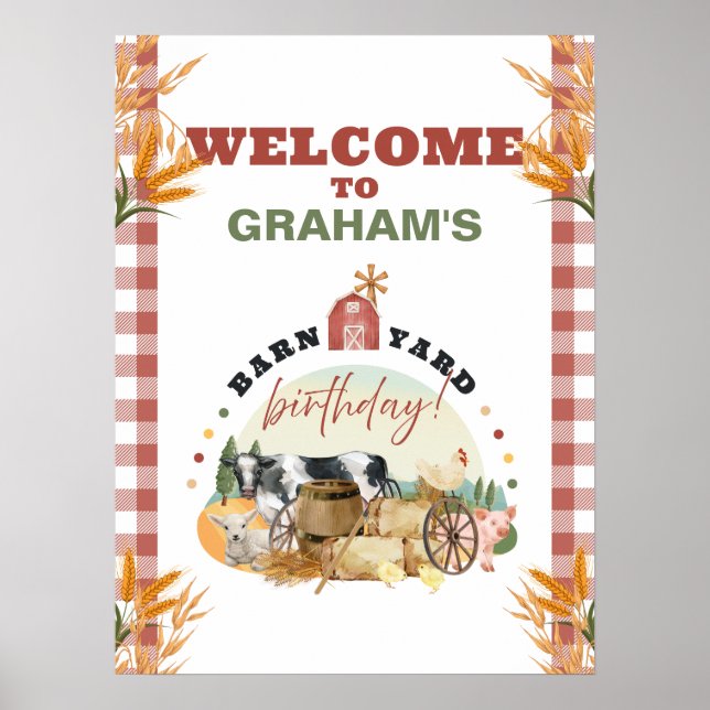 Välkomstskylt för BarnYard Birthday Poster (Framsidan)